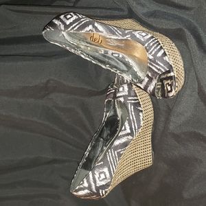 Womens Deb brand black/white/grey 7.5 wedged heels